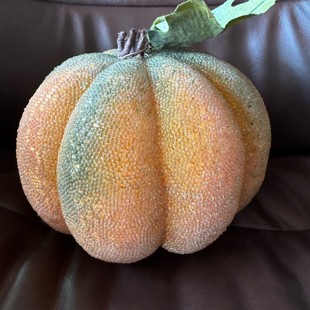 Beaded Pumpkin Decor Never Displayed NWOT